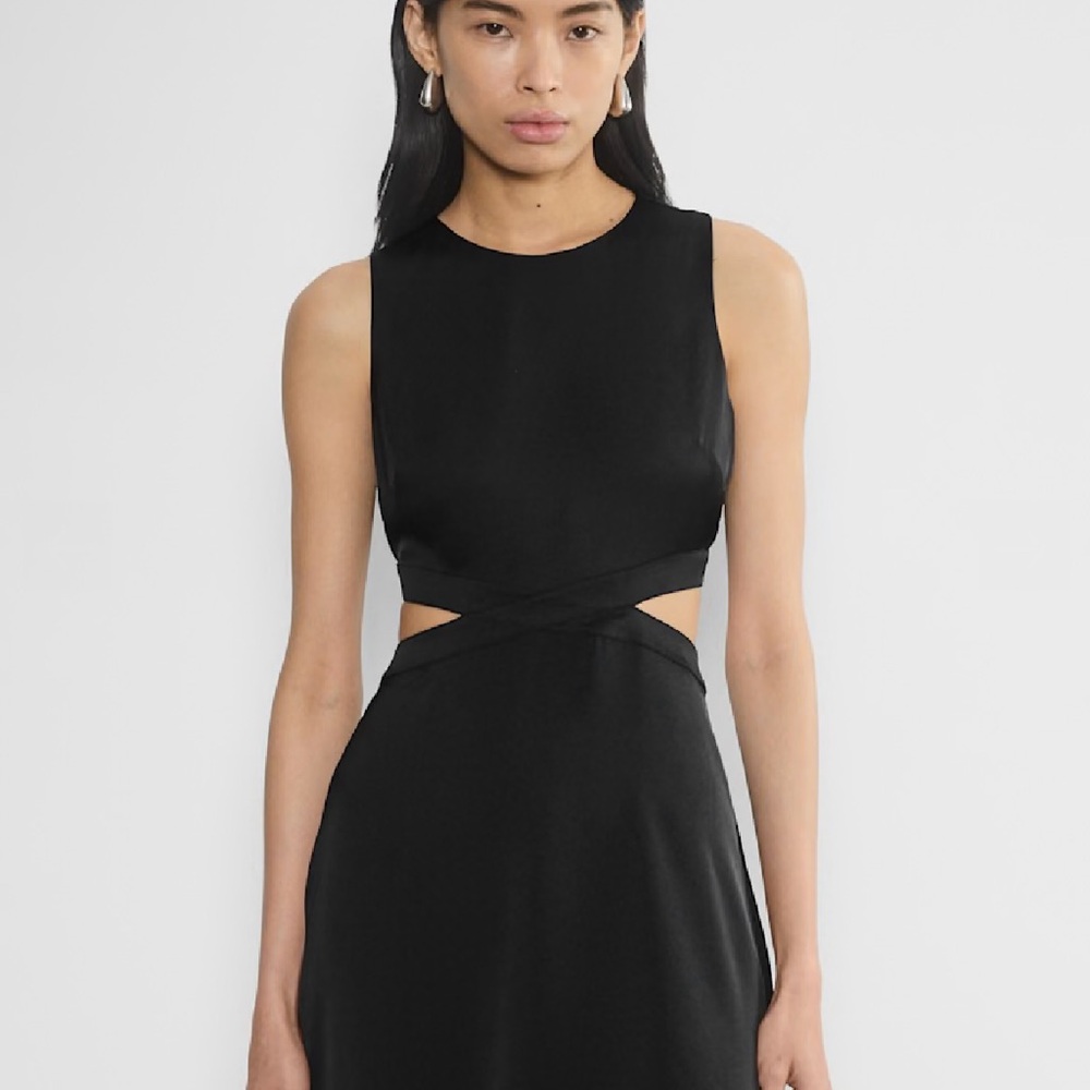 Babaton Black Sleeveless Cutout Midi Dress